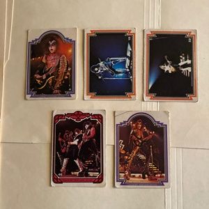 Five 1978 Aucoin KISS Trading Cards